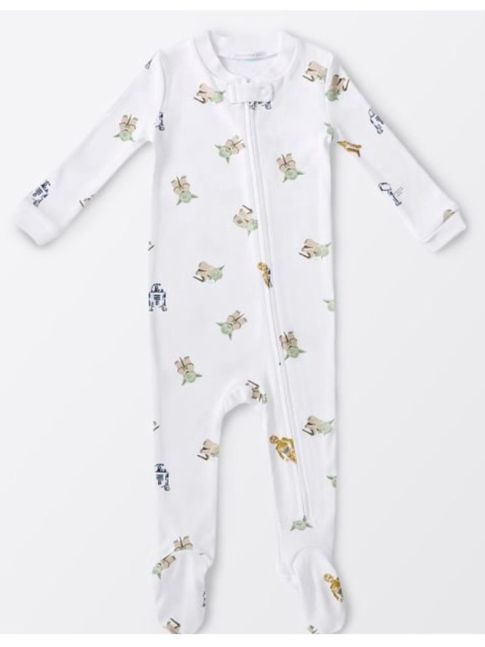 Pottery Barn Kids White Footed One-Piece Star Wars Pajamas